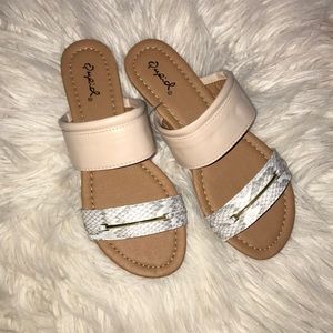 Qupid Snakeskin Sandal